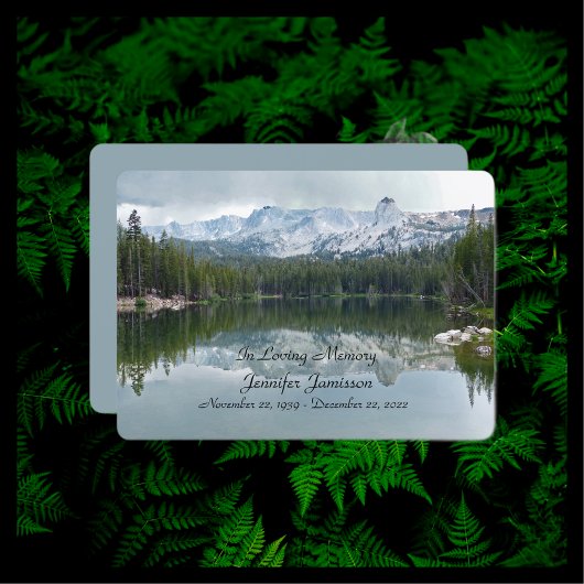 メモリアルサービス招待状、山と湖 招待状