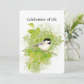 メモリアルサービス招待 チカイディー 鳥 動物 アート 招待状 (スタンド正面)