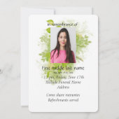 メモリアルサービス招待 チカイディー 鳥 動物 アート 招待状 (裏面)