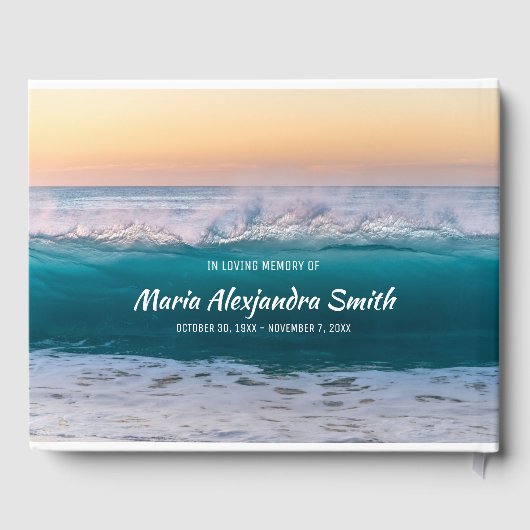メモリアルサービス海の海波あなたの写真を追加 ゲストブック (裏面)