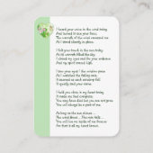 メモリアルサービス記念ウォーターカラーハミングバード 名刺 (裏面)