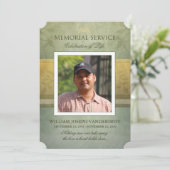メモリアルサービス グリーンゴールド エレガンス フォト 招待状 (スタンド正面)