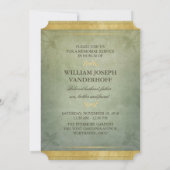 メモリアルサービス グリーンゴールド エレガンス フォト 招待状 (裏面)