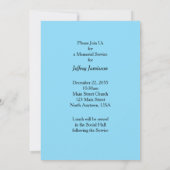 メモリアルサービス,ターコイズストリーム,赤い岩 招待状 (裏面)