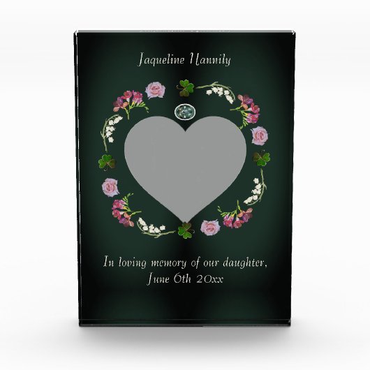 メモリアルサービス,写真ハートの愛の記憶 フォトブロック (正面)