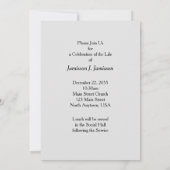 メモリアルサービス，名前，マウンテンカヌー 招待状 (裏面)