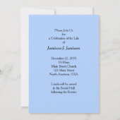 メモリアルサービス、滝、赤い崖の南西 招待状 (裏面)