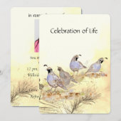 メモリアルサービスCalifornia Quail Bird Group 招待状 (正面/裏面)