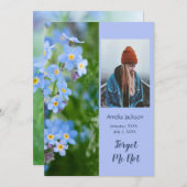 メモリアルサー忘れビス招待状-Me-Not-Flowers 招待状 (正面/裏面)