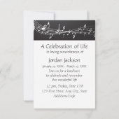 メモリアルサー感謝していビス音楽ノートカスタム サンキューカード (裏面)