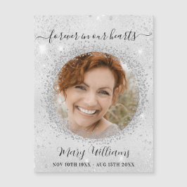 メモリアルシルバースパークルフォトラブマグネット