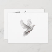 メモリアルシンプルミニマルサンキューカード- Dove ポストカード (正面/裏面)