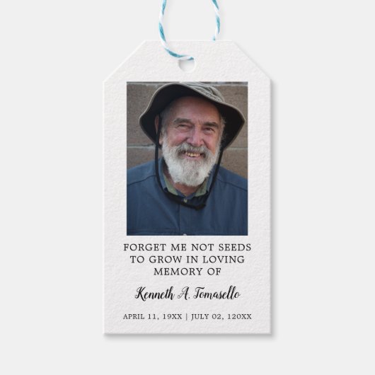 メモリアルシードパケックラシックトの葬儀のお願い ギフトタグ (正面)