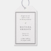 メモリアルシードパケット |エレガントお葬式 ギフトタグ (正面)