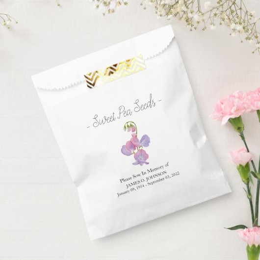 メモリアルスイートピーシード葬儀 フェイバーバッグ (封をした状態)