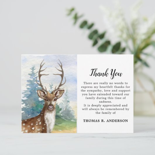 メモリアルディアウッドランドハンター悔やみや弔慰葬儀 サンキューカード (スタンド正面)