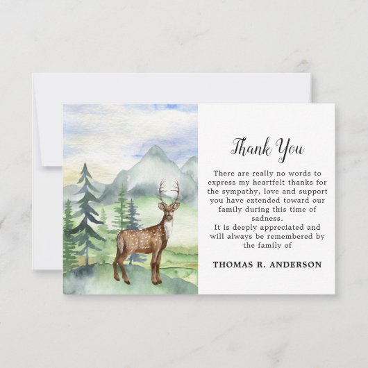 メモリアルディアウッドランド葬儀悔やみや弔慰 サンキューカード (正面)