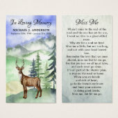 メモリアルディアウッドランド葬儀祈りの言葉カード (正面&裏面)