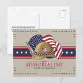 メモリアルデイおめでとう アメリカ国旗 軍事 ポストカード (正面/裏面)