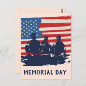 メモリアルデイのバーベキュー・パーティー ポストカード (正面/裏面)