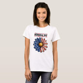 メモリアルデイの愛国フラワー Tシャツ (正面フル)