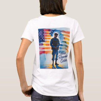 メモリアルデイの集い 女性用Tシャツ 敬意を表して Tシャツ