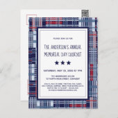 メモリアルデイイベント 愛国的な招待状ポストカード ポストカード (正面/裏面)