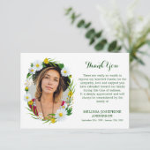 メモリアルデイジーフローラフォト悔やみや弔慰葬儀 サンキューカード (スタンド正面)