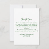 メモリアルデイジーフローラ悔やみや弔慰写真葬儀 サンキューカード (裏面)