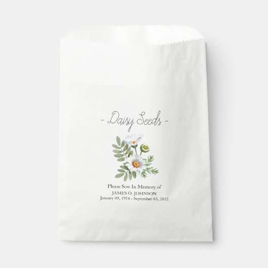 メモリアルデイジー種葬儀 フェイバーバッグ (正面)