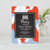 メモリアルデイ スターズ クックアウトパーティー グリル 招待状 (スタンド正面)