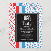 メモリアルデイ スターズ スプリンクラーズ クックアウトパーティー 招待状 (正面/裏面)