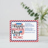 メモリアルデイ ピクニック ファミリー クックアウト ポストカード (スタンド正面)