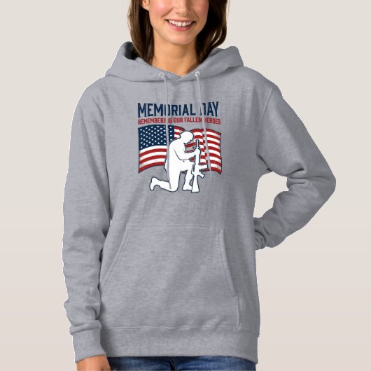 メモリアルデイ 戦没英雄 愛国兵士Tシャツ パーカ (正面)