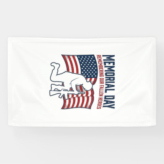 メモリアルデイ 戦没英雄 愛国兵士Tシャツ 横断幕 (横)