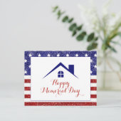 メモリアルデーのアメリカ国旗不動産 ポストカード (スタンド正面)