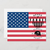 メモリアルデーのアメリカ国旗 ポストカード (正面/裏面)