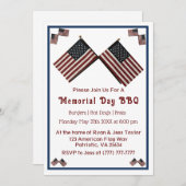 メモリアルデーのアメリカ国旗 招待状 (正面/裏面)