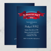 メモリアルデーのバナー招待状 招待状 (正面/裏面)