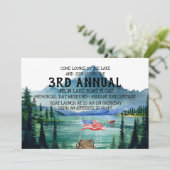 メモリアルデーのボートの浮遊物|の湖畔のパーティー 招待状 (スタンド正面)