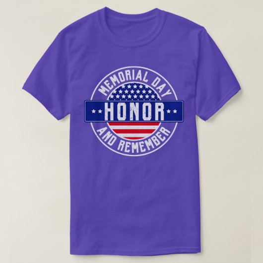 メモリアルデーの名誉と思い出のギフト Tシャツ (デザイン正面)