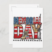メモリアルデーの名誉と米国のフラグを記憶 シーズンポストカード (正面/裏面)