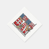 メモリアルデーの名誉と米国のフラグを記憶 スタンダードカクテルナプキン (角)