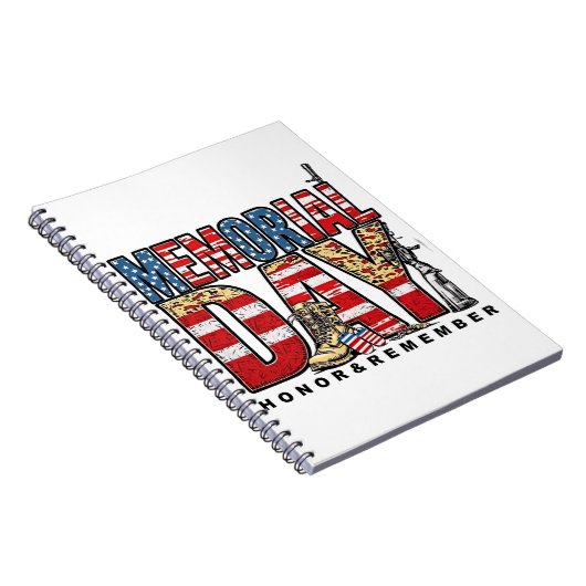 メモリアルデーの名誉と米国のフラグを記憶 ノートブック (右側)