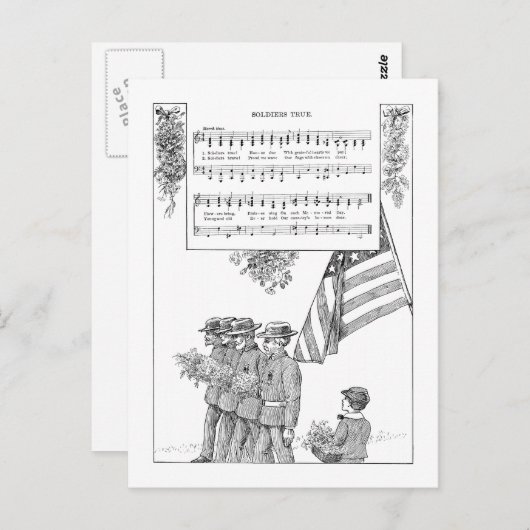 メモリアルデーの歌と兵士 ポストカード (正面/裏面)
