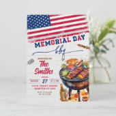 メモリアルデーのBBQパーティー招待状 招待状 (スタンド正面)
