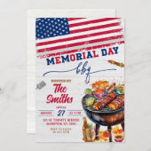 メモリアルデーのBBQパーティー招待状 招待状 (正面/裏面)