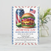 メモリアルデーのBBQ招待状 – 愛国的な裏庭 招待状 (スタンド正面)