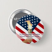 メモリアルデーまたは退役軍人デイ軍隊ありがとう 缶バッジ (正面&裏面)