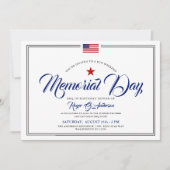 メモリアルデーをテーマにした愛国的な誕生日パーティー 招待状 (正面)